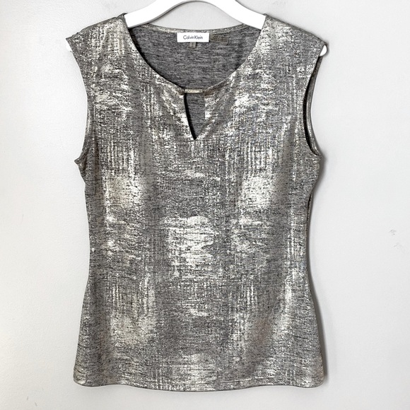 Calvin Klein size M metallic top - Picture 3 of 11